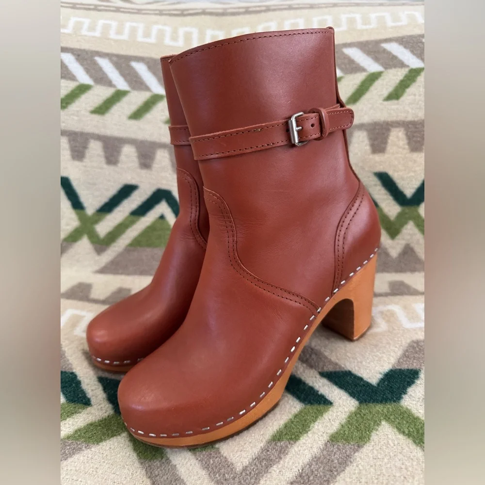 Swedish Hasbeens Tan Leather Booties - Picture 2 of 15